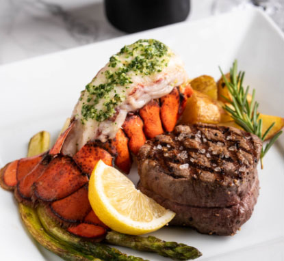 Lobster Tail and Filet Mignon